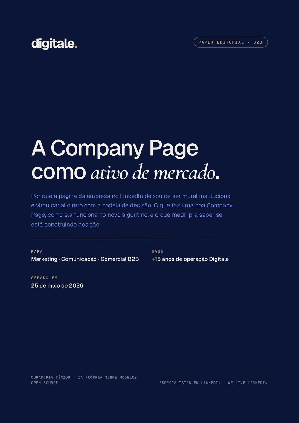 Capa de A Company Page como ativo de mercado