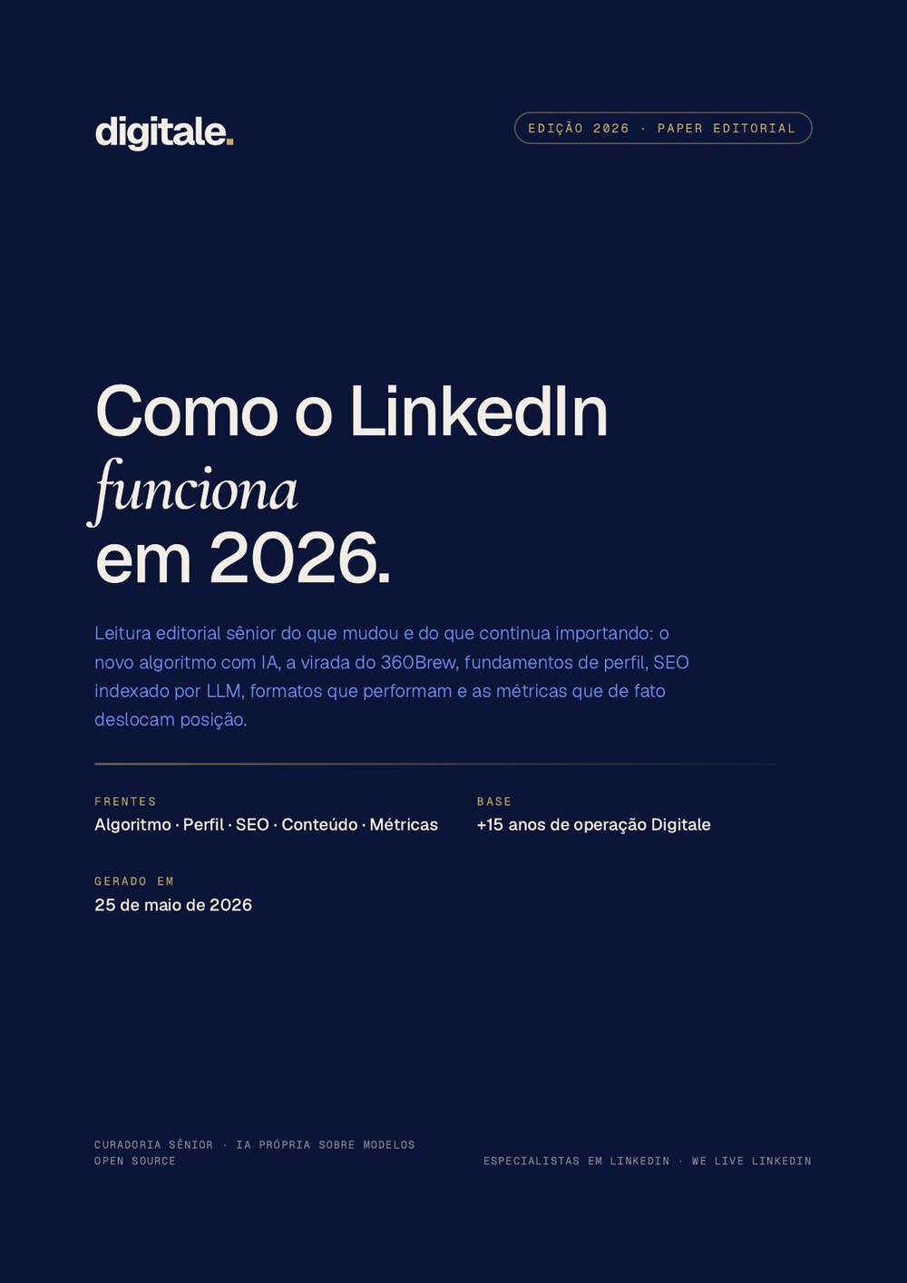Capa do material Como o LinkedIn funciona em 2026